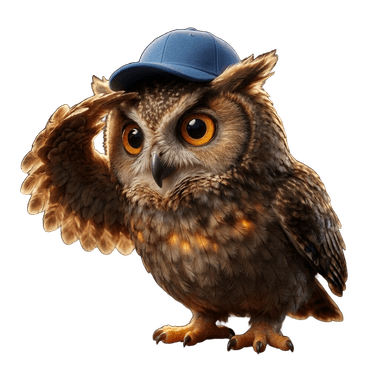The Transfer With Me owl tutor giving a friendly salute